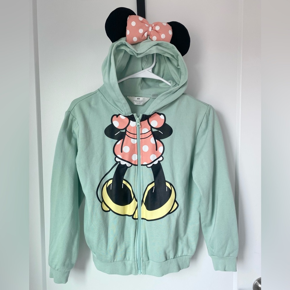 H&M Disney Minnie Mouse Zip-Up Hoodie Size 8/10